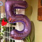 Number 5 Balloon 40 Inch For 5Th 15 25 35 50 Birthday Decorations, Mylar Big Foil Purple Number Balloons For Five Is A Vibe Birt