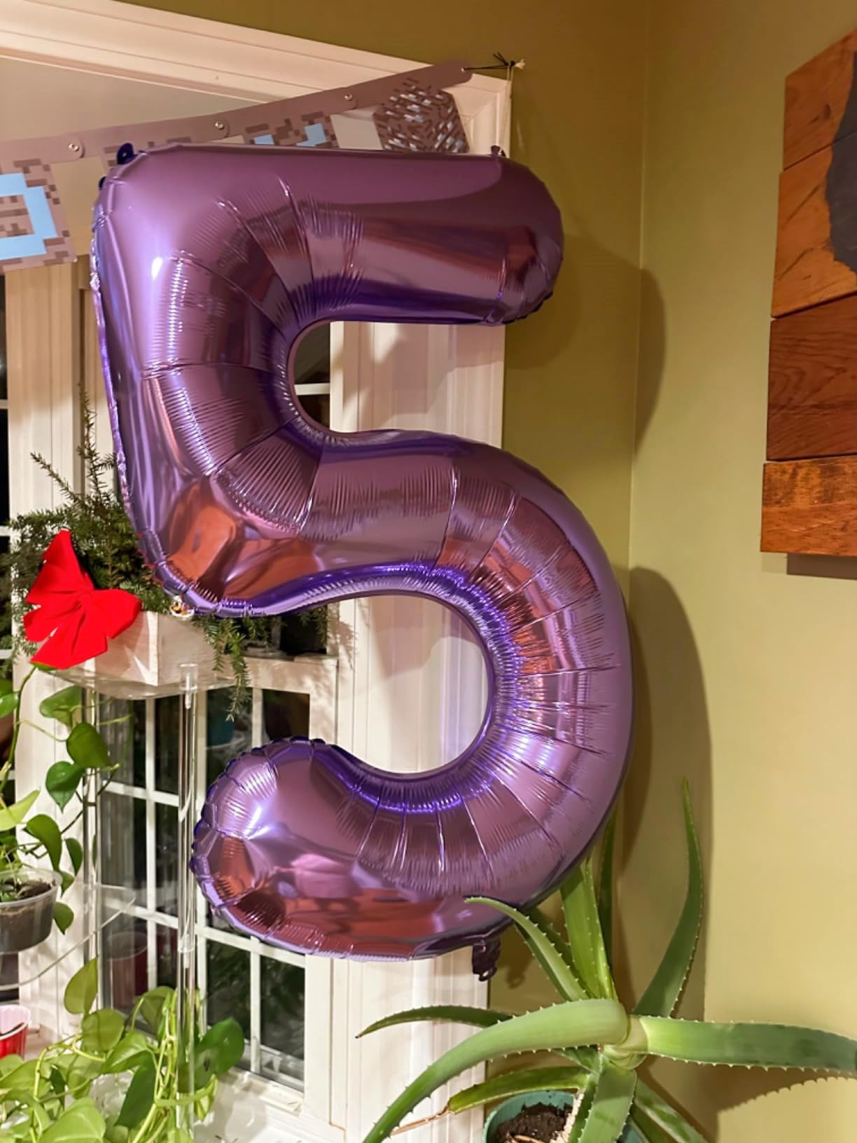 Number 5 Balloon 40 Inch For 5Th 15 25 35 50 Birthday Decorations, Mylar Big Foil Purple Number Balloons For Five Is A Vibe Birt