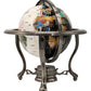 Unique Art 10-Inch By 6-Inch White Jade And Black Onyx Ocean Table Top Gemstone World Globe With Gold Tripod
