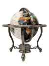Unique Art 10-Inch By 6-Inch White Jade And Black Onyx Ocean Table Top Gemstone World Globe With Gold Tripod