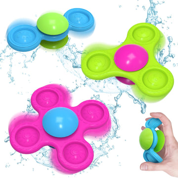 Suction Spinner Toys For Babies Silicone Baby Bath Toys For Kids Ages 1-3 Boy Girl Gift,Pop Spinner Sensory Toy For Baby Infant
