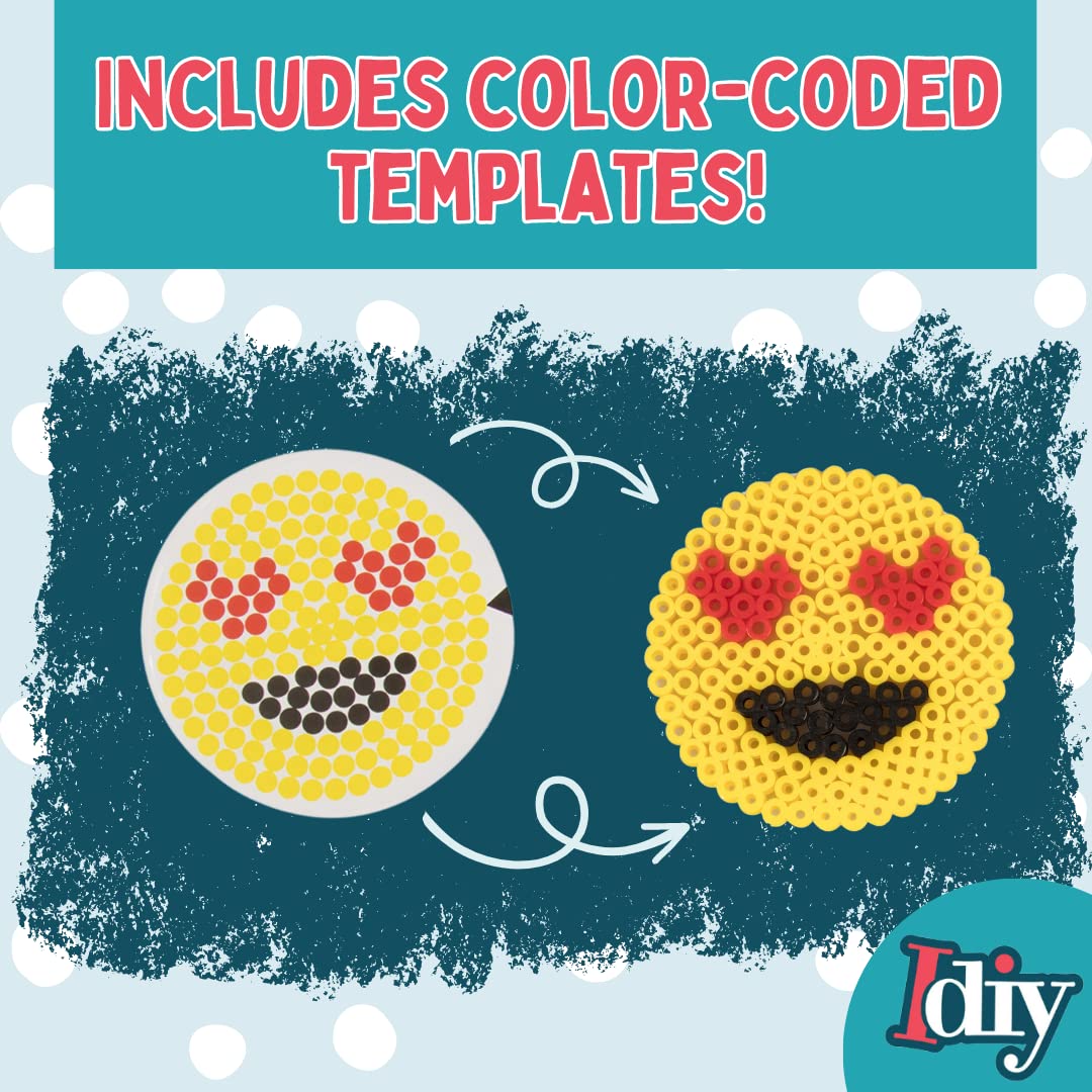 Sculpt Pro Fuse Beads Super Value Kit - 3600 Emoji Smiley Faces, 6 Colors, Small DIY Arts & Crafts Set for Kids