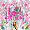 Hk Balloons Pack Of 73 Pcs Unicorn Themed Birthday Decorations Items Combo Set Kit With Happy Birthday Foil Banner ,Unicorn Foil