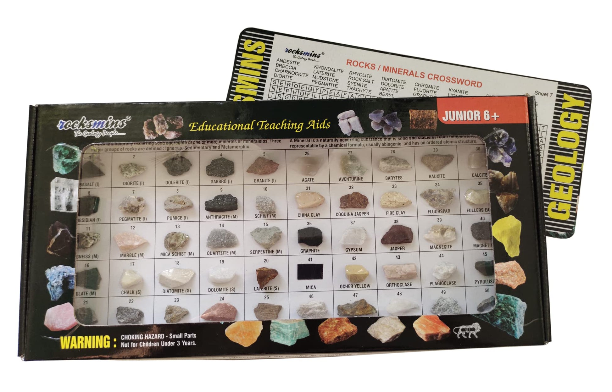 Rocksmins Rm50Wm Collection Set Of 50 Rocks & Minerals For School Education Igneous Sedimentary Metamorphic Samples Activity Geo