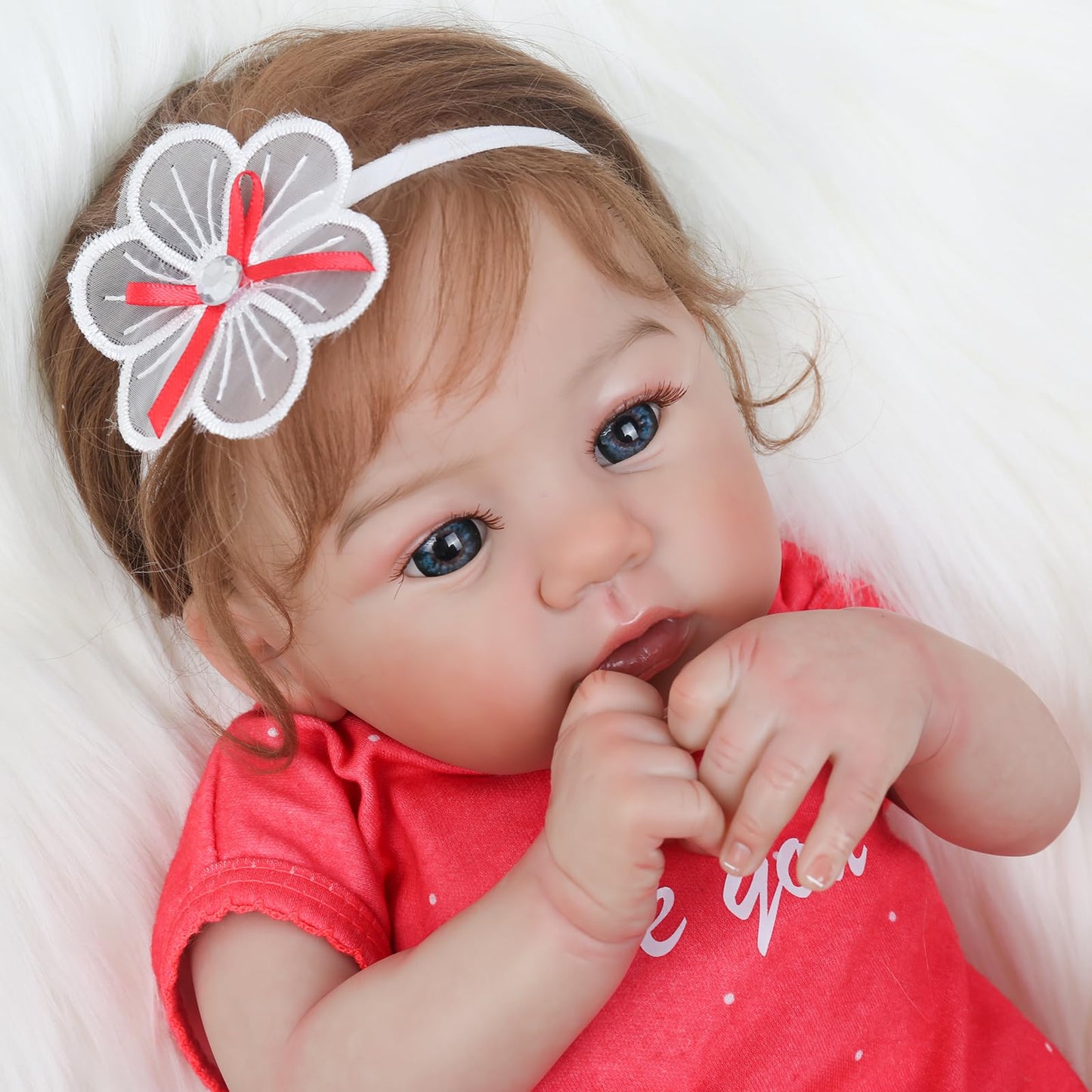 WOOROY Realistic Reborn Baby Dolls - 18 Inch Lifelike Newborn Baby Girl, Real Baby with Soft Weighted Body, Real Life Reborn Dol