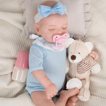 Jirachi Lifelike Reborn Baby Dolls, 18-Inch Soft Cloth Body Adorable Baby Girl, Realistic Reborn Babies with Feeding Set for Kid
