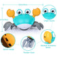 Pintreeland Crawling Crab Baby Toys With Music & Light, Tummy Time Interactive Toddler Toy Automatically Avoid Obstacles For Boys Or Girls (Orange)