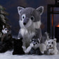 Honoson 5 Pcs Wolf Plush Set 14 Inch Mommy Wolf Stuffed Animal With 4 Cute Baby Wolves In Her Zippered Tummy Soft Wolf Plushie F