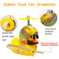 wonuu Rubber Duck Car Ornaments Cool Yellow Duck Car Dashboard Decorations Squeaky Glasses Duck with Propeller Helmet for Car ccessories Dashboard (Rainbow-Yellow G)