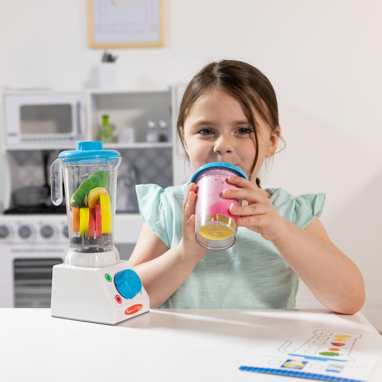 Melissa & Doug Smoothie Maker Blender Set - 22 Pieces, Multicolor, Wood, Model 9841