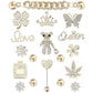 Rhinestone Bling Decoration Charms, Diamond Trend Designer Luxury Cute Jewelry Shoe Accessories For Women Girl Gifts(Gold)