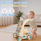 BAUTIA Wooden Baby Walker, Detachable Activity Busy Board, Baby Walking Toys Push Walkers for Babies 6-12 Months
