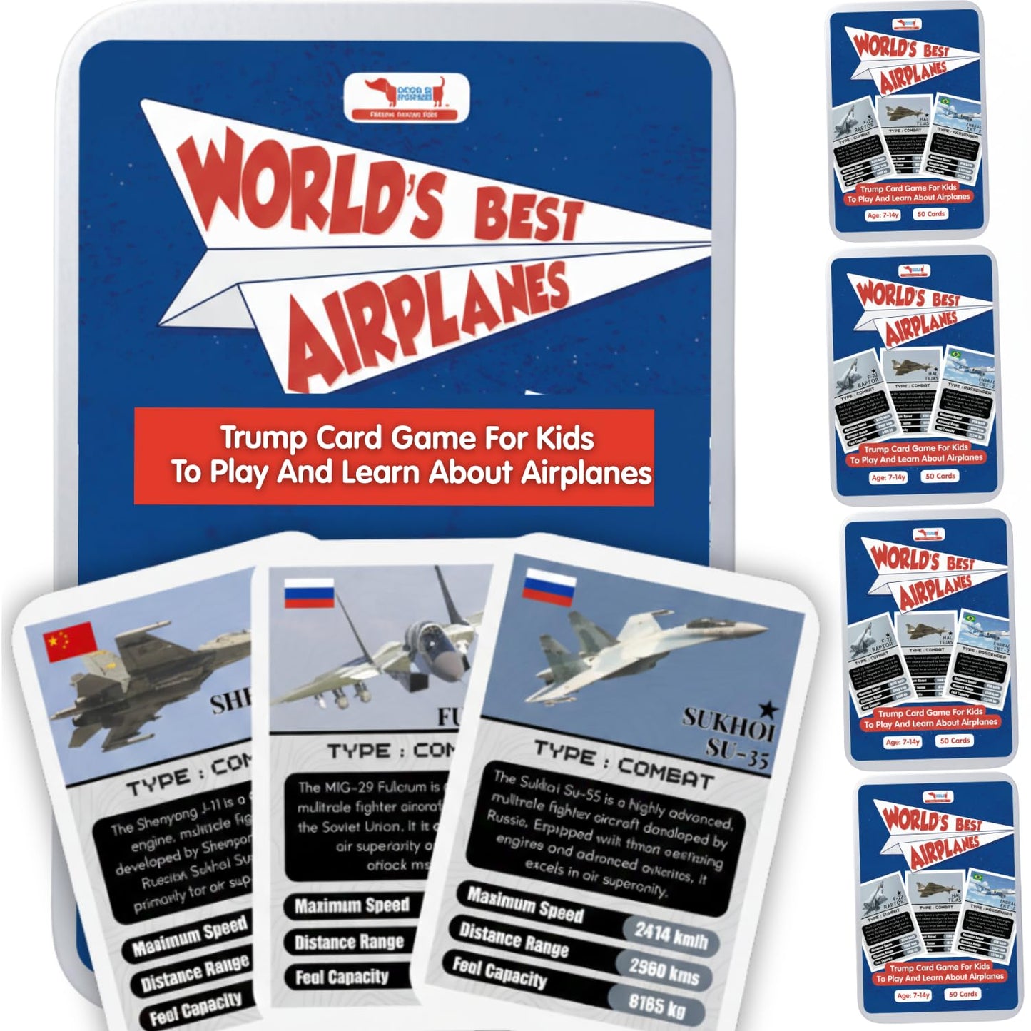 Cocomoco Kids Airplane Trump Card Game For Kids, Learning Game And Educational Toy, Birthday Return Gift For Kids Ages 6-7, 8-10