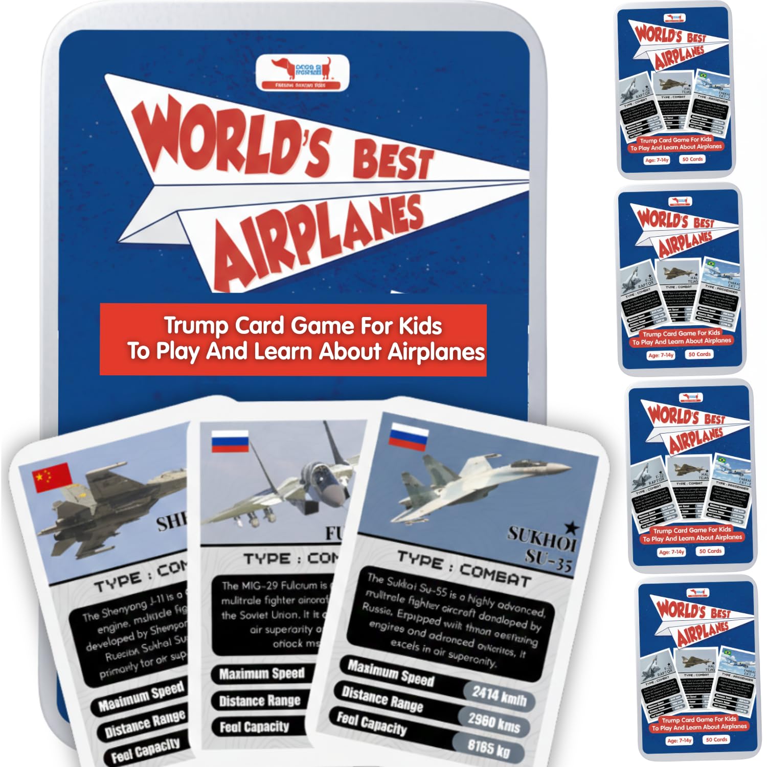 Cocomoco Kids Airplane Trump Card Game For Kids, Learning Game And Educational Toy, Birthday Return Gift For Kids Ages 6-7, 8-10