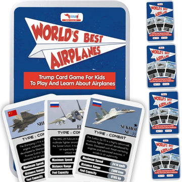 Cocomoco Kids Airplane Trump Card Game For Kids, Learning Game And Educational Toy, Birthday Return Gift For Kids Ages 6-7, 8-10