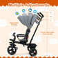 HONEY JOY Tricycle, 5-in-1 Baby Trike Stroller w/Adjustable Push Handle & Canopy, Reversible Seat, EVA Wheels Cup Holder & Stora