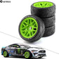 Chanmoo 1/8 RC On Road Car Tires and Wheels Rims 17mm Hex 103mm Rubber Rally Tyres for 1:8 Scale RC On-Road Racing Car HPI WR8 H
