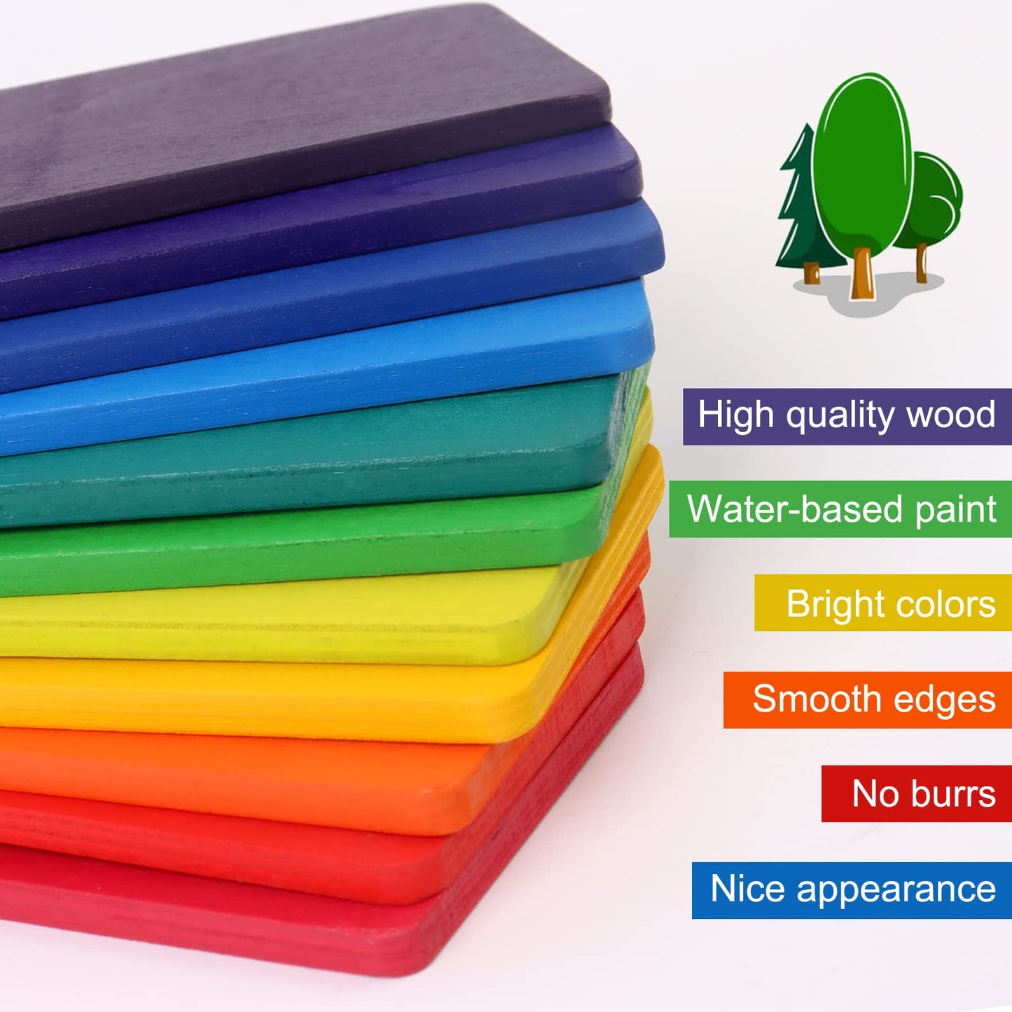 Shierdu 11 Pieces Of Wooden Rainbow Board Oversized Stacking Game Puzzle Blocks Children'S Infant Toys 3 Years Old Boys And Girls Toy Gifts