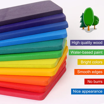 Shierdu 11 Pieces Of Wooden Rainbow Board Oversized Stacking Game Puzzle Blocks Children'S Infant Toys 3 Years Old Boys And Girls Toy Gifts