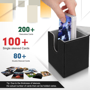 Mlikero 4 Pack Card Deck Box, Commander Deck Box Holds 400+ Single Sleeved Cards With 4 Dividers, Leather Magnetic Card Box Fit For Mtg, Tcg (4 Colors)