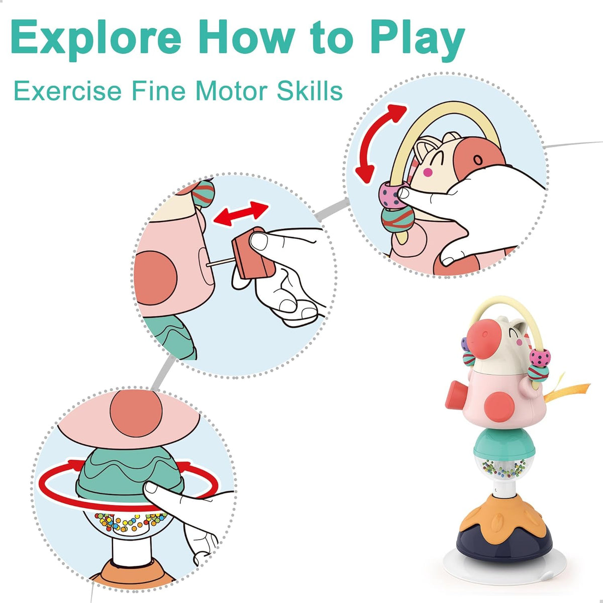 Interactive Baby Suction Rattles