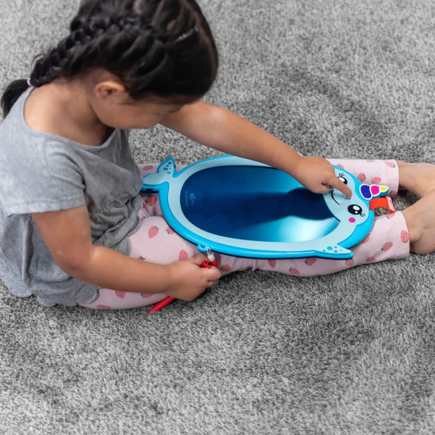 Boogie Board Kids Sketch Pals Portable Doodle Board With 9X6-Inch Writing Surface, Authentic Reusable Drawing Pad With Erase-Lock And Attached Stylus, Perfect For Travel, Kids 4+, Norah The Narwhal