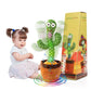 Miaodam Children Song Version Dancing Cactus, Volume Adjustable Talking Cactus Baby Toy Repeats What You Say, Colorful Glowing Talking Cactus Toy Singing 10 Songs, Embroidery Button Safety Cactus Toys