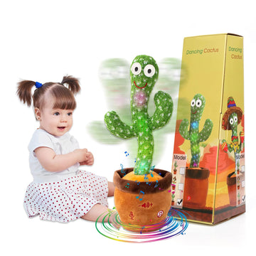 Miaodam ?Children'S Songs? Singing Talking Cactus Toy Repeating What You Say, Dancing Crawling Caticus Toys 10 Nursery Rhyme, Adjustable Volume, Embroidery Button Mimicking