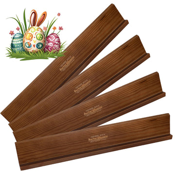 Domino Racks 4Packs - Authored Design Nut Brown Tile Holders For Dominoes Set Mexican Trains Mahjoon Chickenfoot