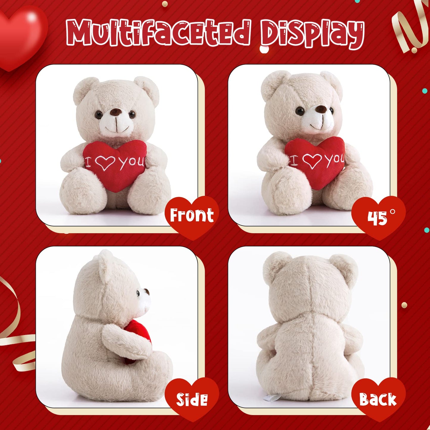 Zgxiong I Love You Teddy Bear For Girlfriend Stuffed Animals Cute Stuffed Teddy Bears For Girls Stuffed Bear Plush Toys Brown Te