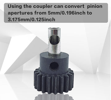 HOPLEX Stainless Steel 3.175mm/0.125inch to 5mm/0.196inch Coupler Shaft Motor Pinion Reducer Sleeve Adapter for Converting RC Mo