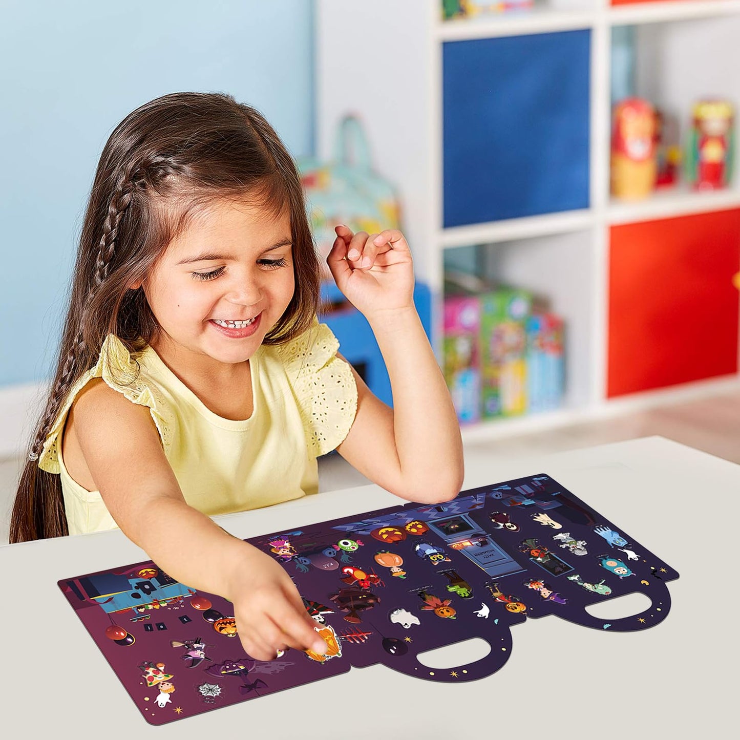 Halloween Reusable Sticker Books For Kids Activity Book Halloween Sticker Book For Toddlers Girls Boys Preschool Education Learning Travel Toys Halloween Party Favor Gift