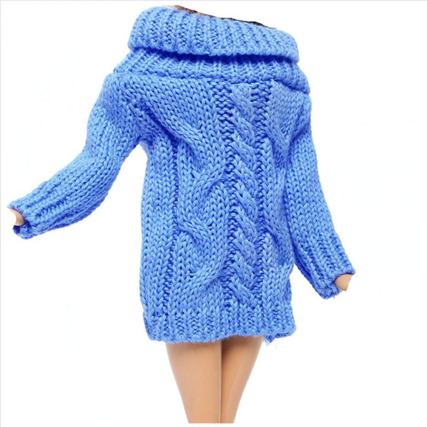 Bjdbus Blue Winter Turtleneck Sweater Clothes For 11.5 Inch Girl Doll Accessories