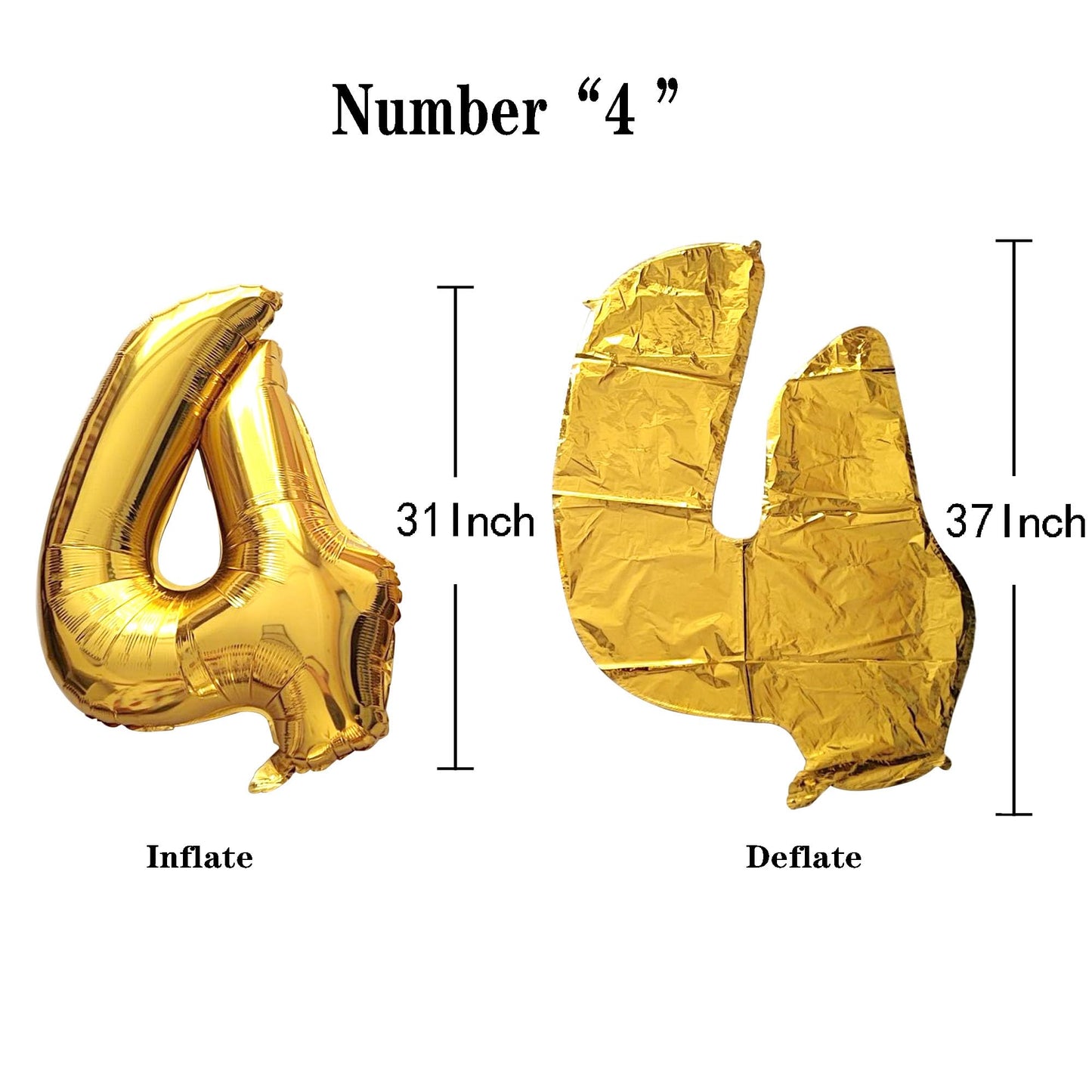 SHUNTAI 45th Birthday Decorations - Gold Jumbo 45 Foil Mylar Balloons with Happy Birthday Banner, Aluminum, Model SHUNTAI-N45