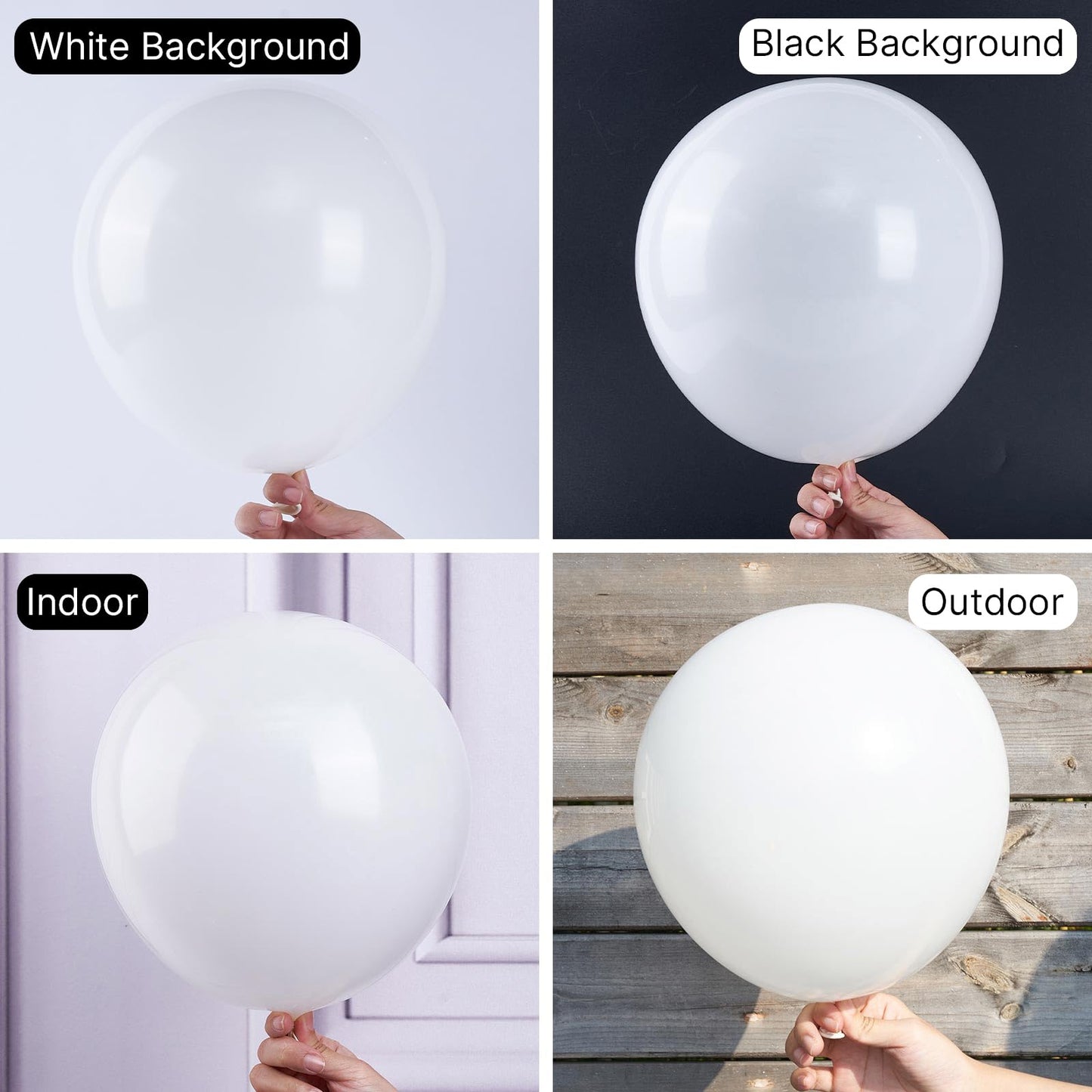 PartyWoo 10 Inch Matte White Latex Balloons, 100 pcs - Perfect for Party Decorations, Wedding, and Baby Showers, White-Y13