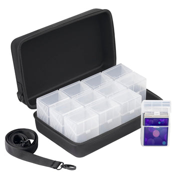 Rhcom Trading Card Case Kit With 12 Deck Boxes,For 2200+Cards.Card Game Organizer Compatible With Tcg Deck, Sports Cards, Mtg De