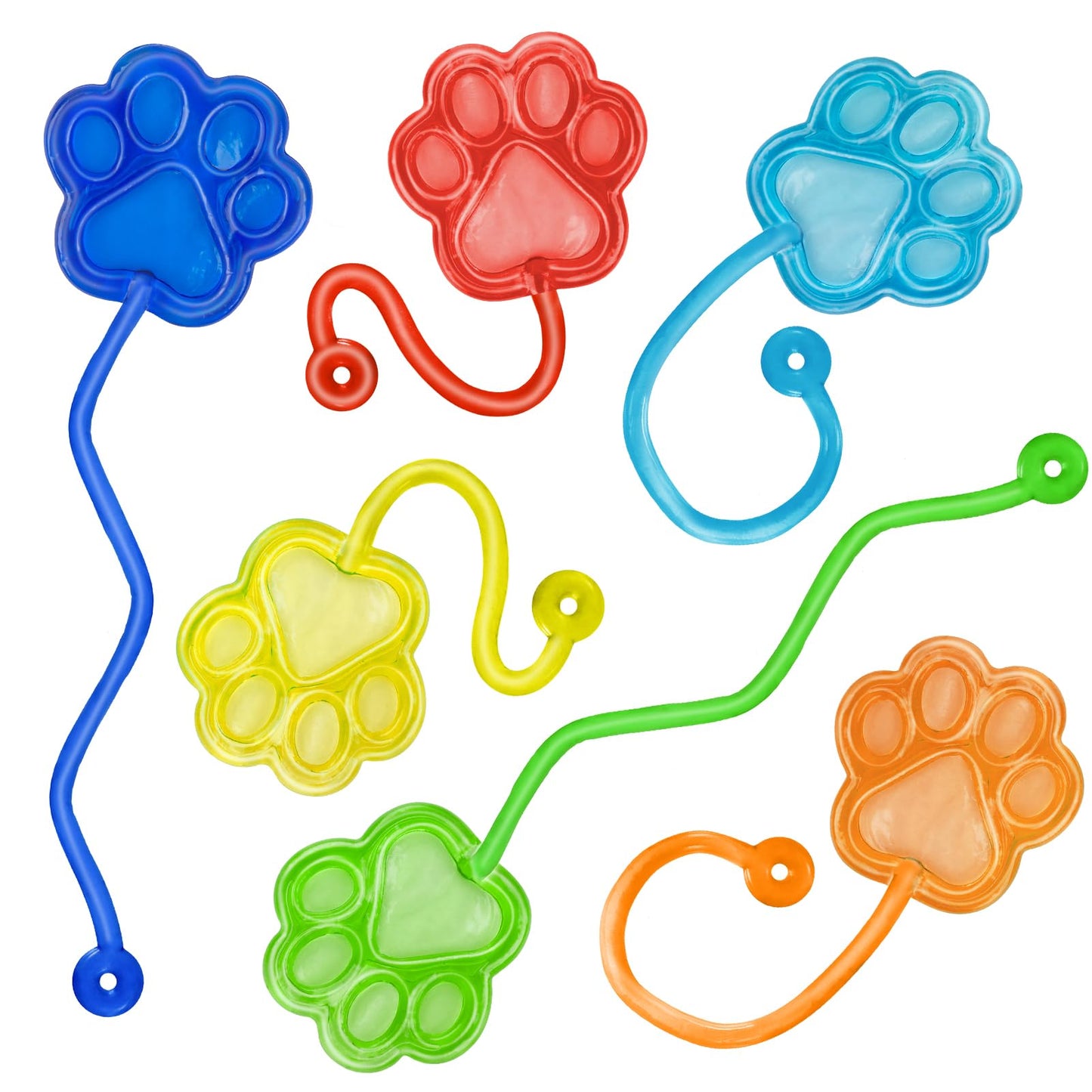 DODOLOL 30 PCS Sticky Hands Bulk Party Favors for Kids 4-8,8-12 Year Dog Paw Shape Stretchy Sticky Hand Feet Goodie Bags Stuffer