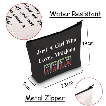 Jxgzso Lucky Mahjong Tiles Makeup Bag Who Loves Mahjong Board Game Storage Bag For Mahjong Lover