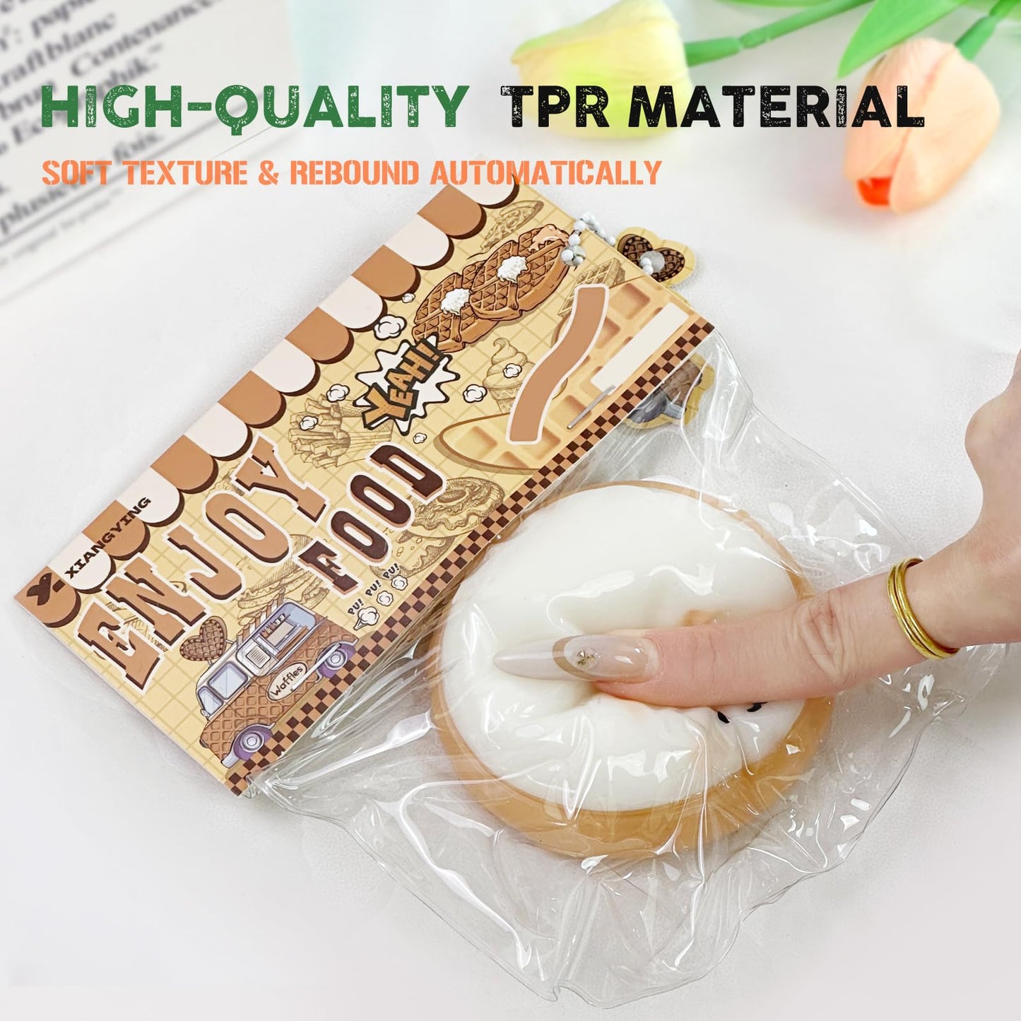 Taba Squishy Toys Valentines Cat Paw Cute Kawaii Squeeze Toys  Sticky Squishy Fidget Toys Silicone Squeeze Toy for Stress Relief Cute Soft Toys Best Valentines Gift for Anniversary (Chestnut Puppy)