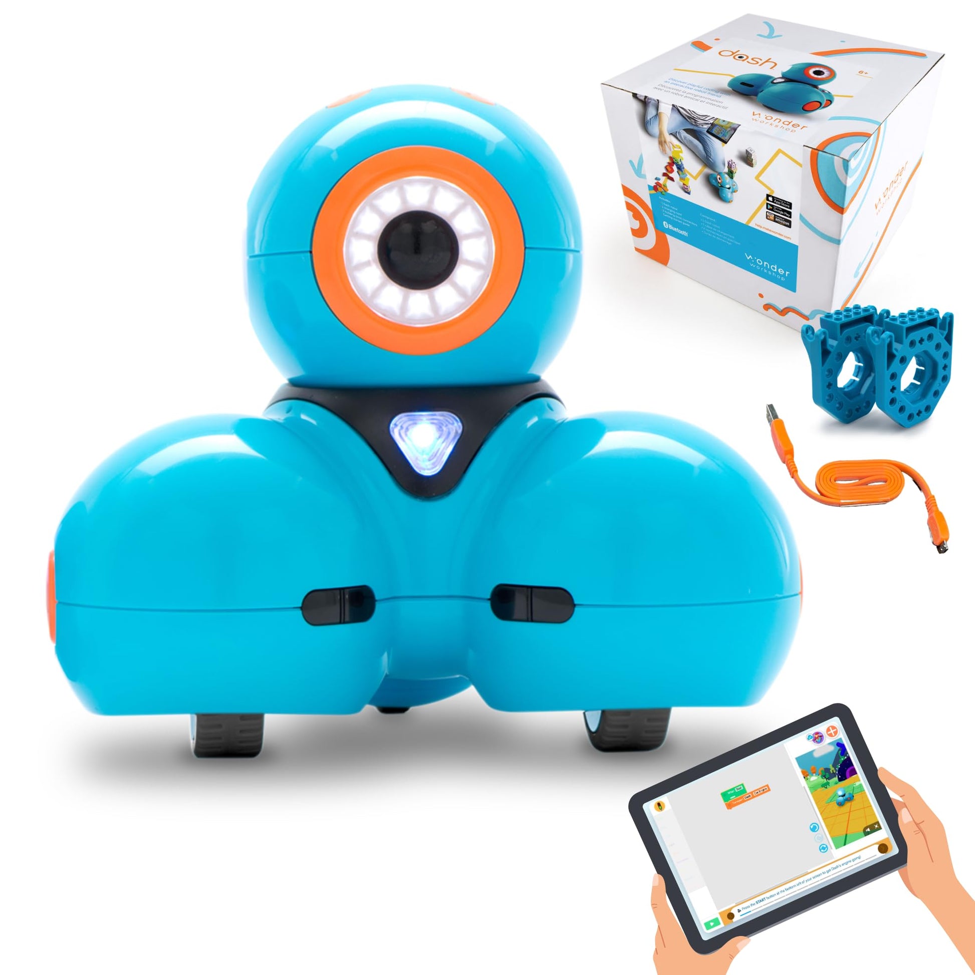 Wonder Workshop Dash Robot - Coding Robots for Kids 6+ - Voice Activated STEM Robot Toys - Interactive  Educational & Programmable-New