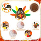 Sanixin 24 Sets Thanksgiving DIY Turkey Craft Kits Fall Make a Turkey Crafts Thanksgiving Decorations Stickers Arts and Crafts f