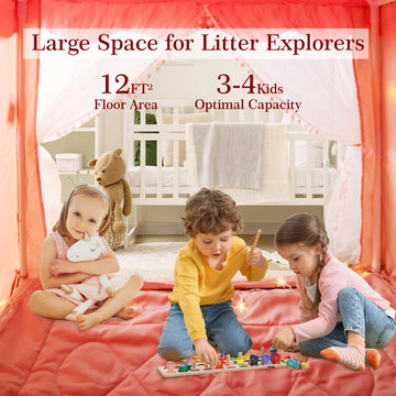 Eaglestone Kids Play Tent With Star Light, Padded Mat,Toddler Tent Indoor,Playhouse For Toddlers, Boys, Girls, Neutral Color, Indoor Bed Tent Gift Toy (Pink)