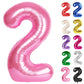 Pink Number 2 Balloon 40 Inch, 2 Balloon Number, 2Nd Birthday Decorations For Baby Girls Boys Toddlers
