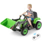 Joyldias 12V Ride On Excavator With 2.4Ghz Remote Control, Electric Construction Vehicle Bulldozer For Kids Digger With 3 Speeds, Bluetooth, Microphone Jack, Music, Lights, Green
