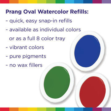 Prang Refill Pans For Oval Watercolor Paint Set, 12 Pans Per Box, Turquoise Blue (00819)