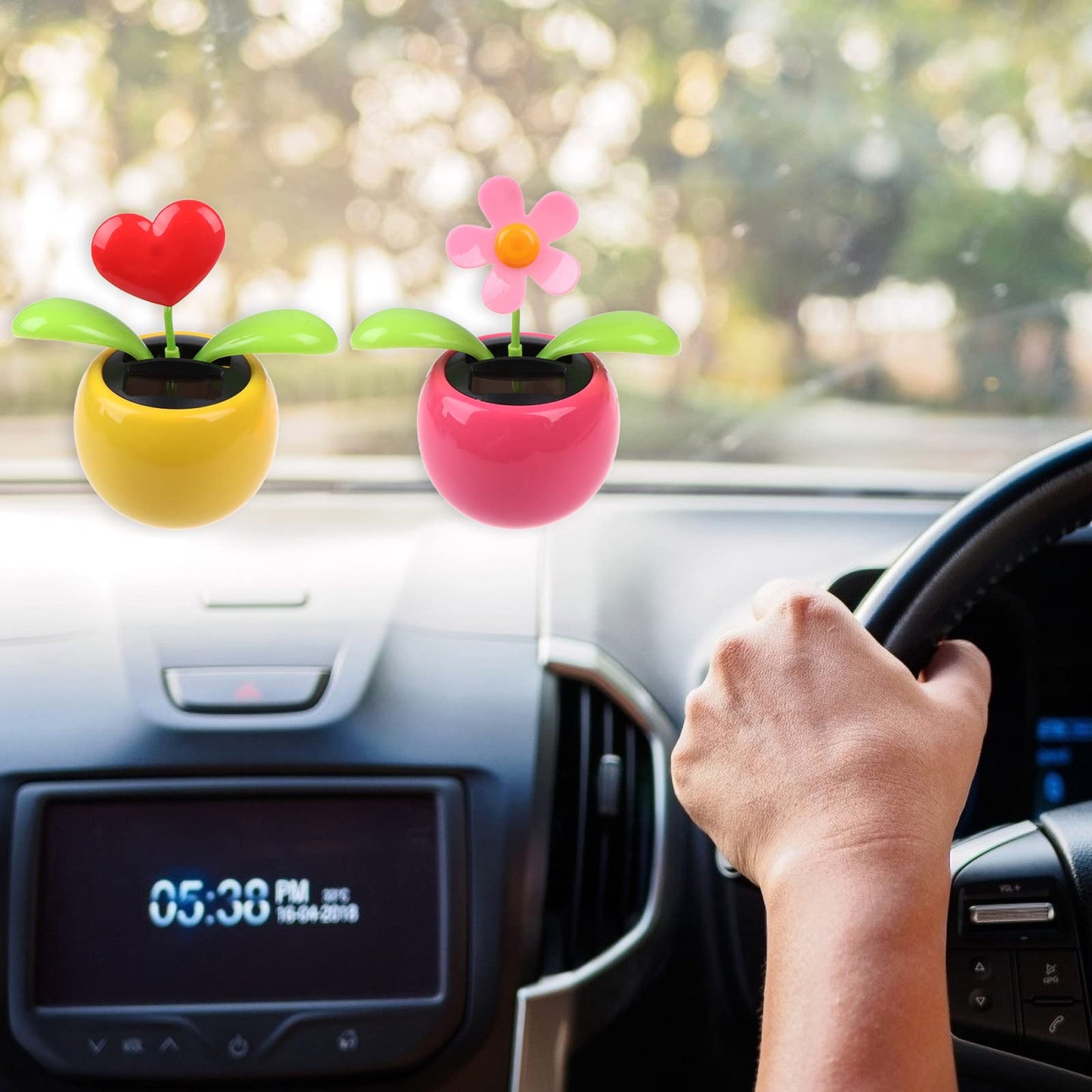 4 Solar Dancing Butterfly Toy Solar Powered Dancing Sun Flower In Colorful Pots Swinging Heart Flip Flap Animated Bobblehead Dan