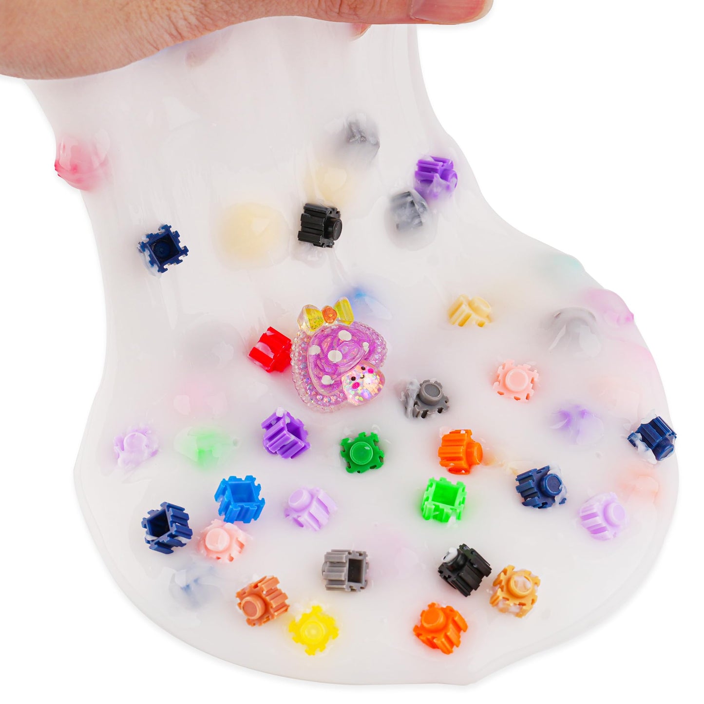 Mushroom Rainbow Bead Slime - Good Stretchy & Non-Sticky Crunchy Sensory Toy, Party Favors For Kids, Girls & Boys Gifts For Birt