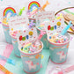Cawiew 32 Piece Mini Unicorn Bubble Wand Set - Plastic Party Favors for Kids, Toddler Birthday Decor, Gift Box Included
