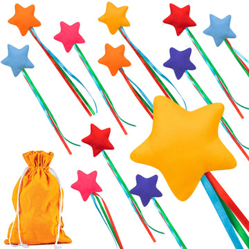 Zebnyya 12Pcs Star Bean Bags Toss For Kids, Nylon Cornhole Bean Bags For Tossing With 1 Carry Bag, Colorful Bean Bag With Ribbon