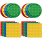 DURYGEN 40PCS Building Blocks Themed Birthday Party Decorations Building Bricks Tableware Party Paper Plates Napkins Building Bl